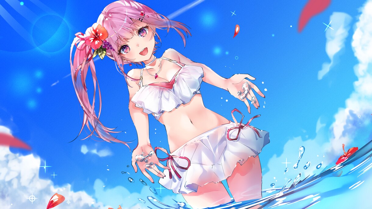 透明感のある女性キャラデザ、イラスト制作いたします つやっとした透明感のある塗りのイラストいかがですか？ イメージ2