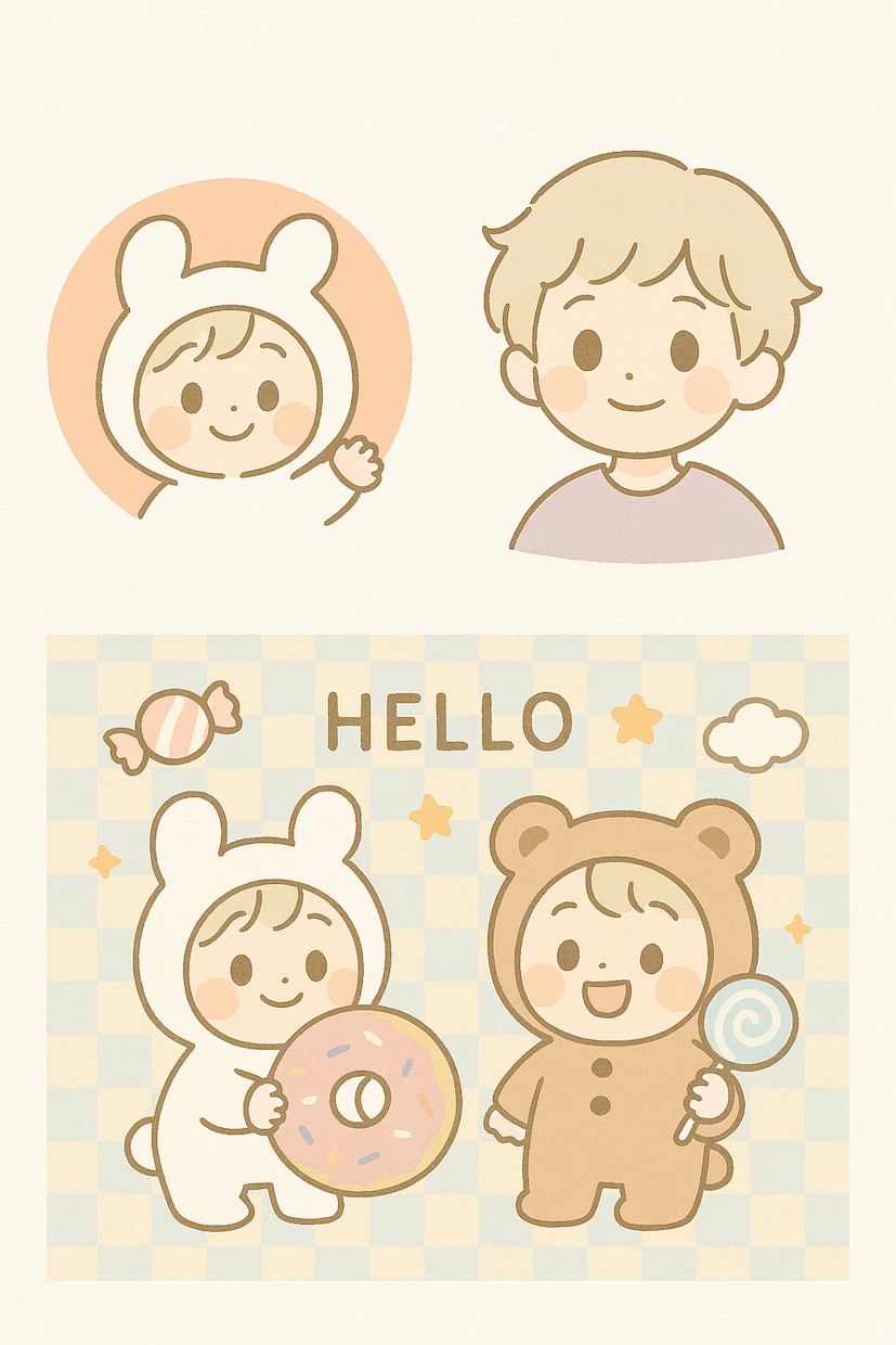 ふんわりSNSアイコン☆ゆめかわテイストできます ☆ぬいぐるみや小物も一緒に描けます☆ イメージ8