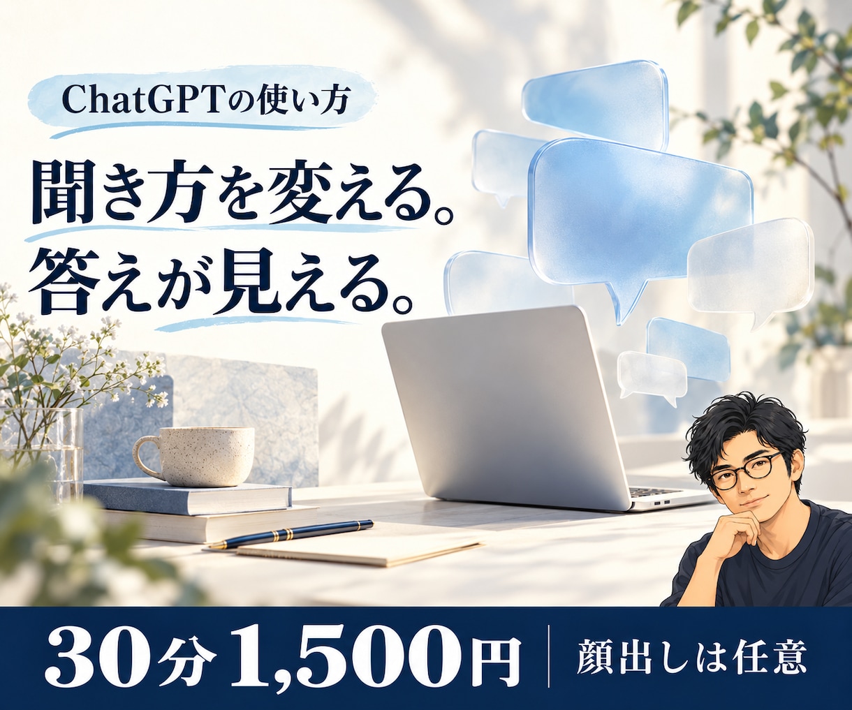 ChatGPTの使い方を初歩から個別に教えます 基本操作と質問の仕方を、あなたの使いたい場面で練習 イメージ1