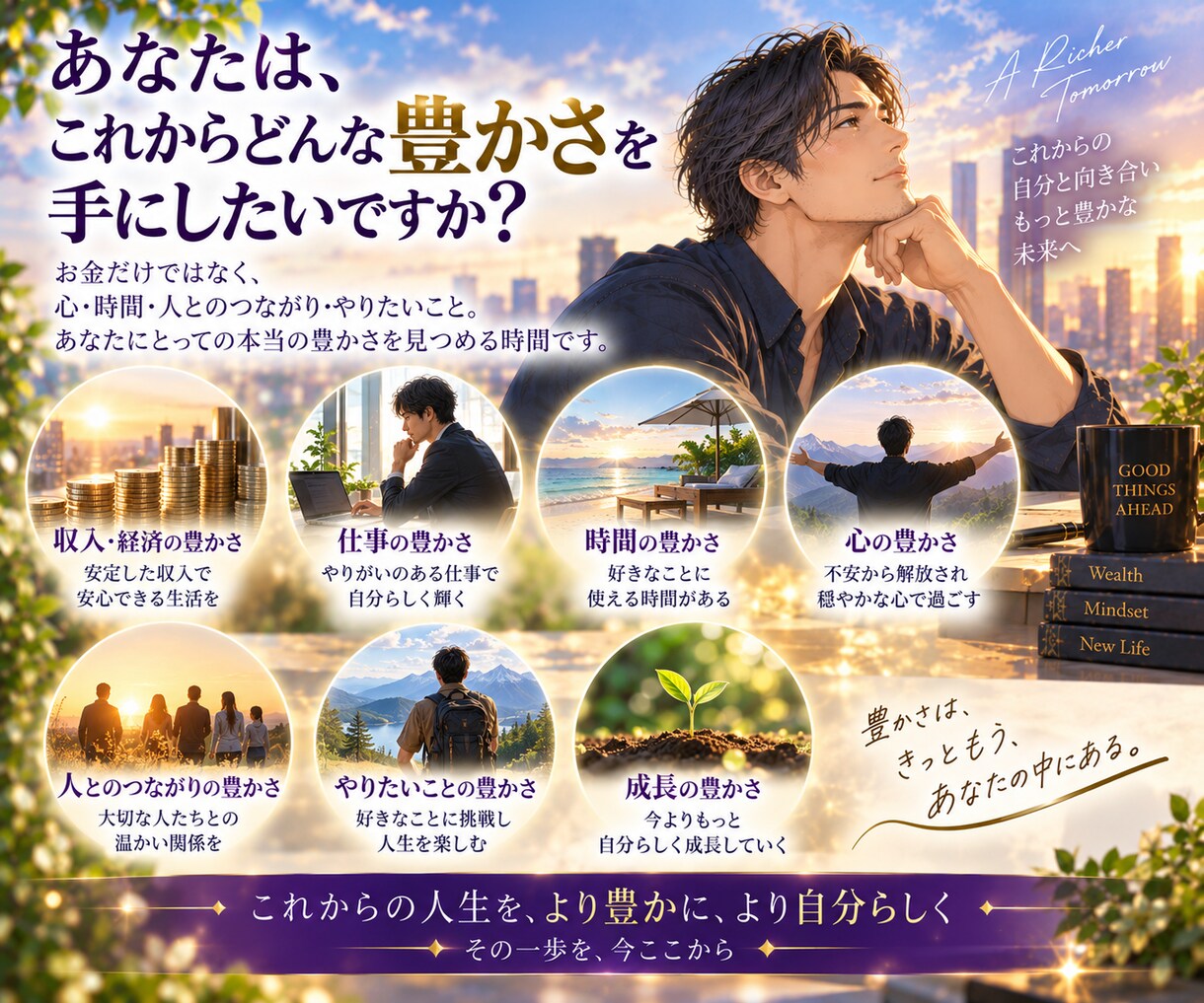 これからの豊かさを見つめる金運ヒーリングをします 頑張っているのに余裕がない方へ、豊かさを見つめ直す時間を イメージ7