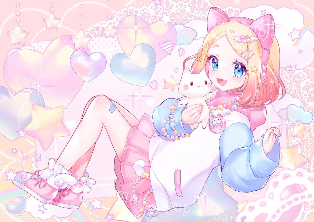 1枚絵とループアニメーションをセットで制作致します イラスト制作～Live2Dでアニメーションを制作致します イメージ5
