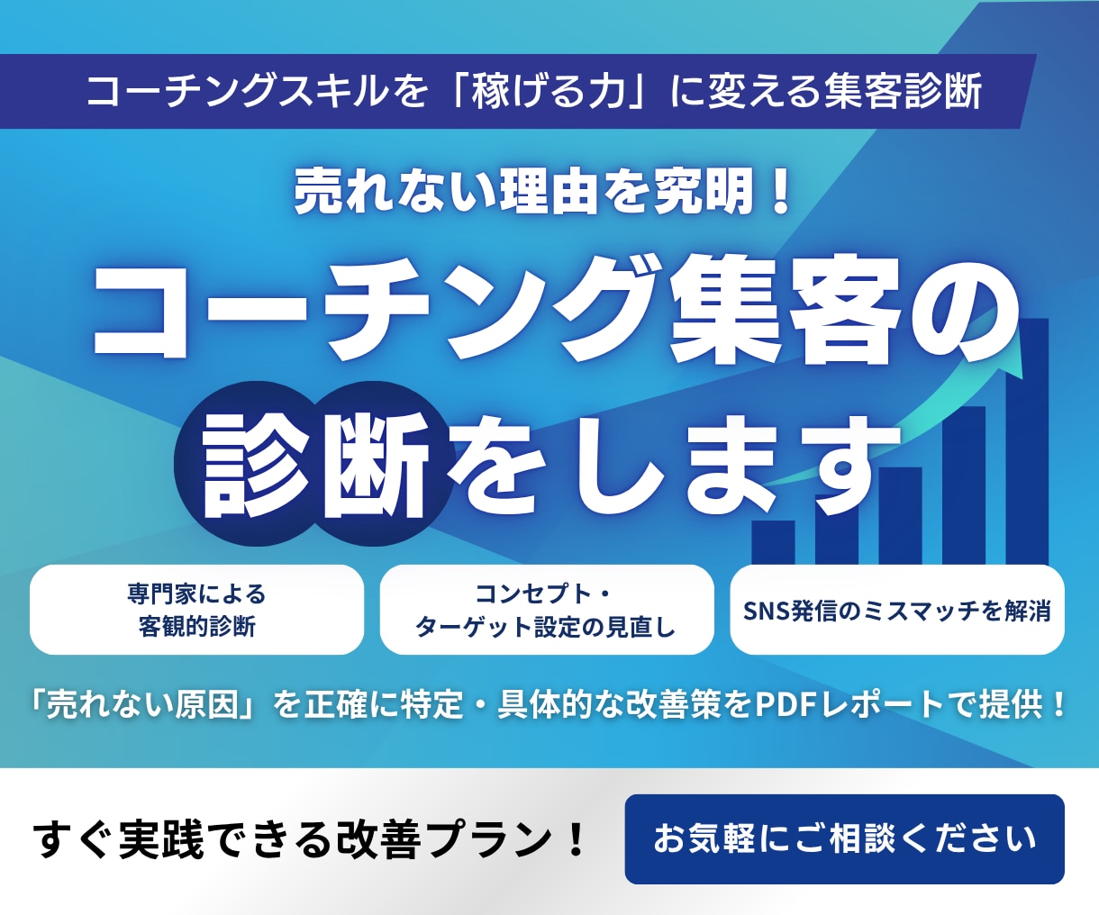 売れない理由を究明！コーチング集客の診断をします もう悩まない！原因を特定し成果につながる行動までアドバイス イメージ1