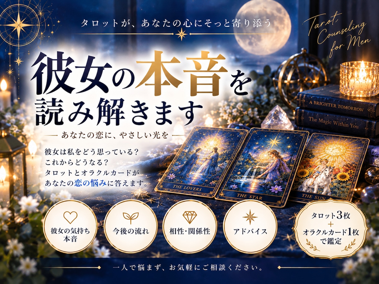 彼女の本音・今後をタロットで読み解きます 彼女の言葉にならない本音をカードから読み解きます イメージ1