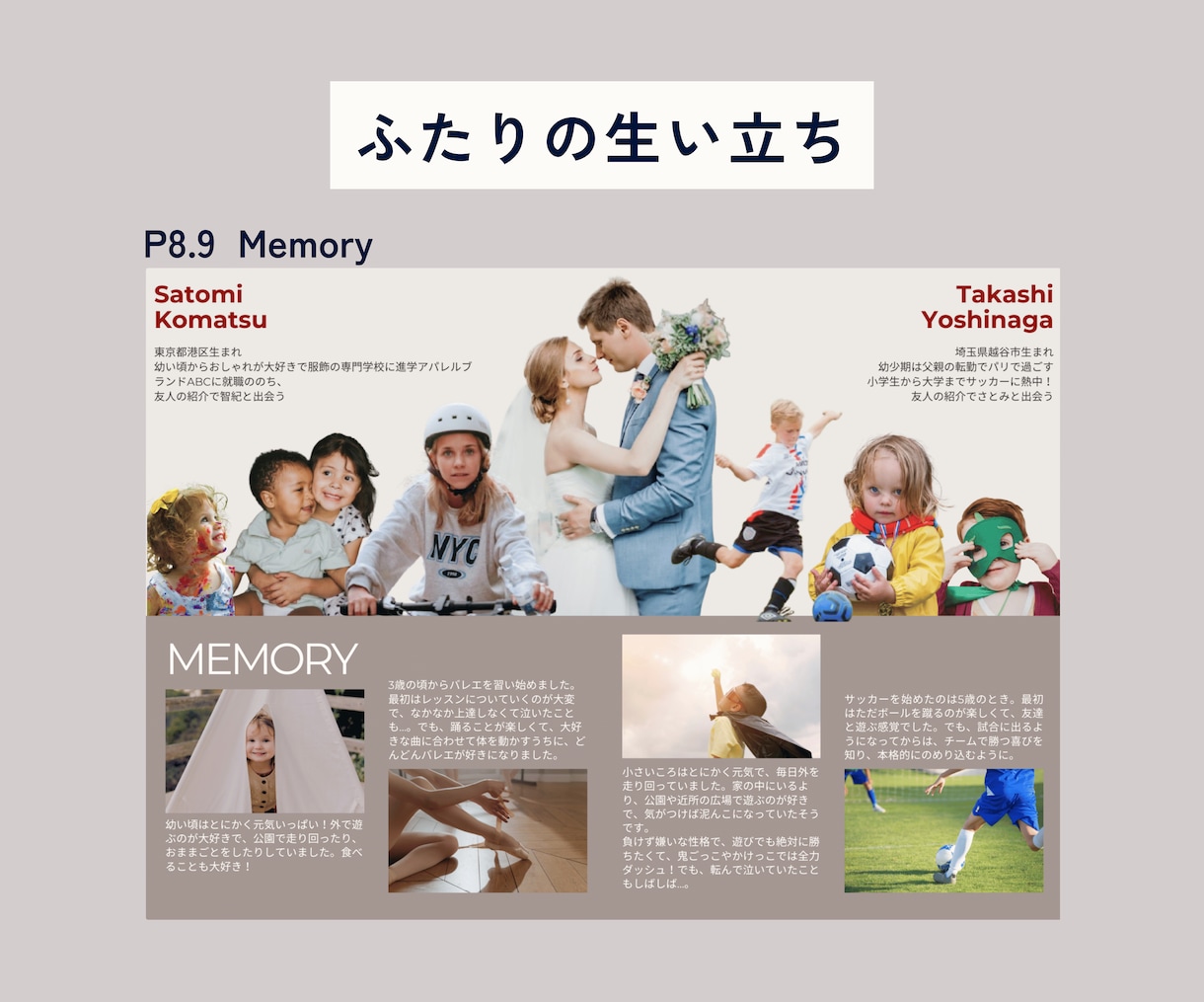 オリジナリティあふれるプロフィールブック作れます あなたのセンスでオリジナルに!自己紹介や2人の成長ページも◎ イメージ8