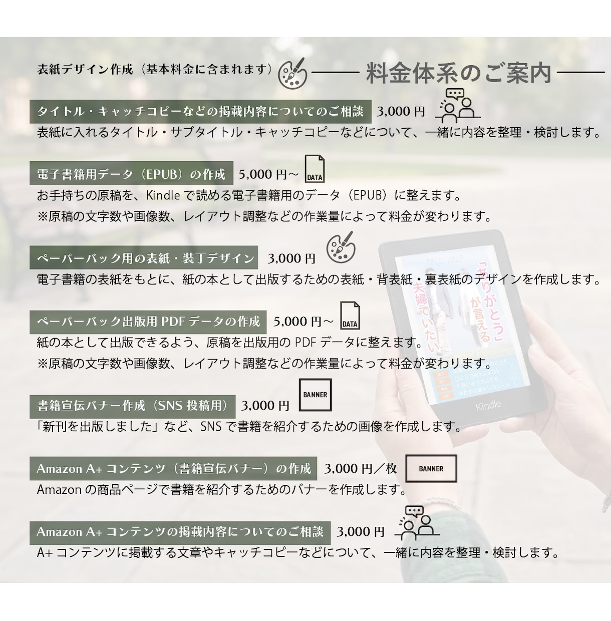 目に留まる★ぴったりの電子書籍表紙を作成します 多彩なデザインに対応★販促用バナーまでサポートの安心サービス イメージ7