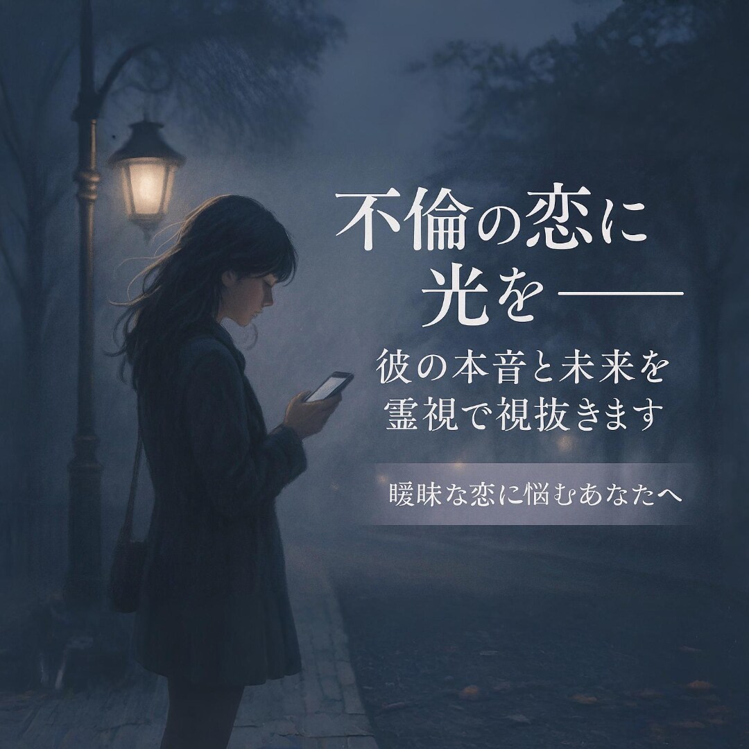 不倫の恋に光を灯す 彼の本心を深層から視抜きます 曖昧な関係に悩むあなたへ。彼の本音と未来、魂を通して伝えます イメージ1