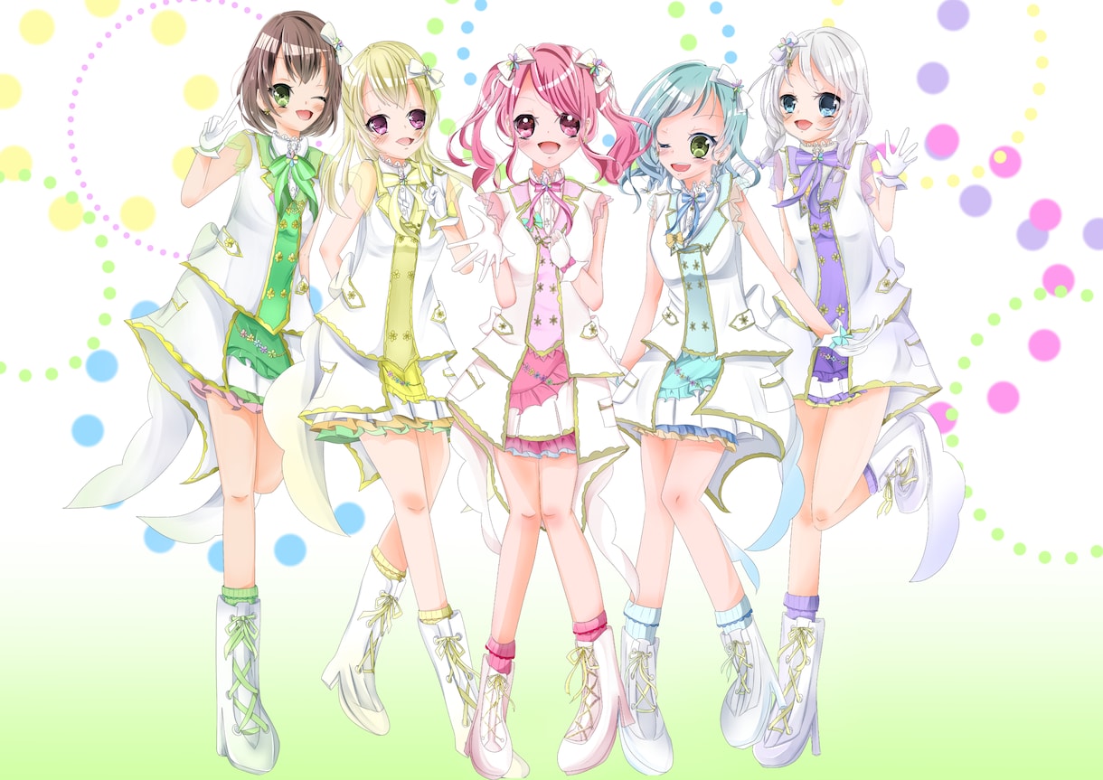 キャラクターの立ち絵書きます アニメ塗り、ポップな絵柄であなたのキャラを形にします イメージ4