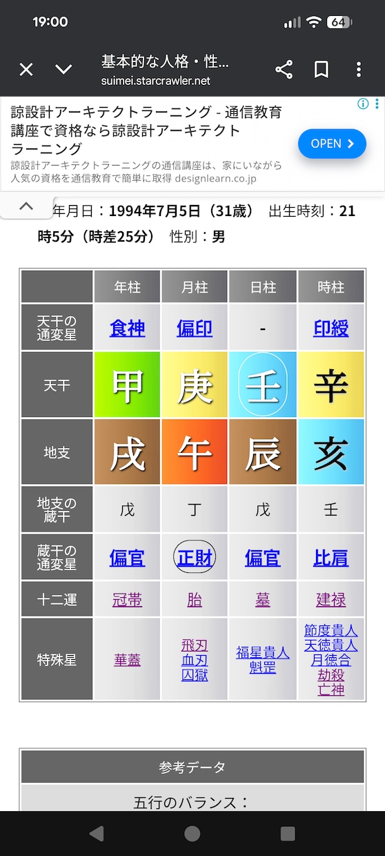 詳細鑑定・四柱推命命式から貴方のことを丸裸にします 性格・才能・適職・恋愛傾向＋運が整う方向まで言語化  します イメージ2