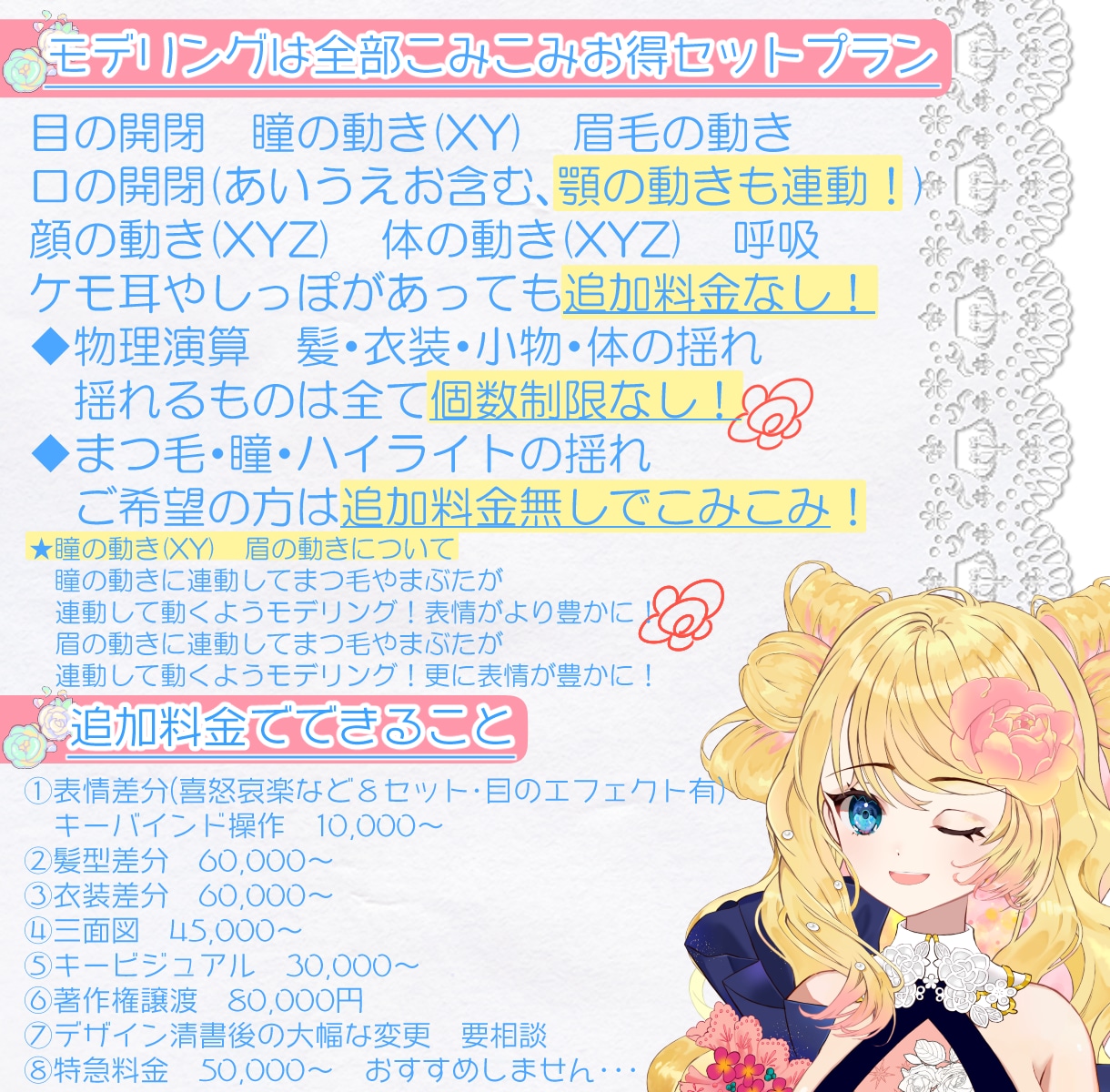 高品質イラストが滑らかに動くLive2D作成します Live2D キャラデザ～モデリングをプロの絵師が制作します イメージ3