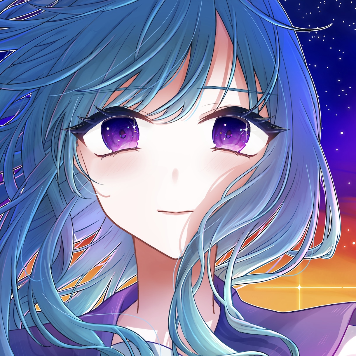 顔アップ（肩まで）のイラストを描きます やわらかい雰囲気のイラストが得意です。 イメージ1