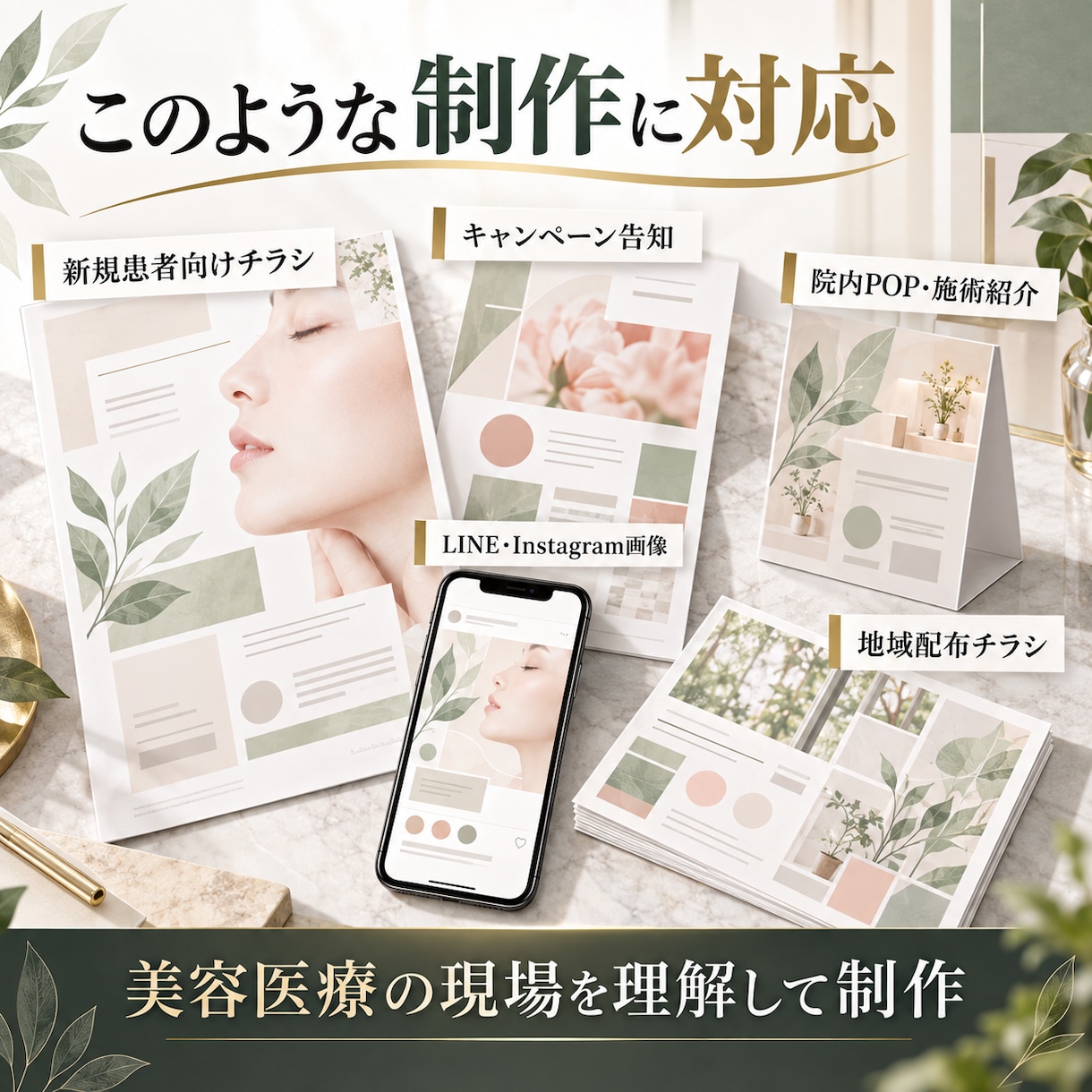 美容クリニック向け集客チラシを制作しますます 現場・販促経験を活かし、内容構成からデザインします イメージ2