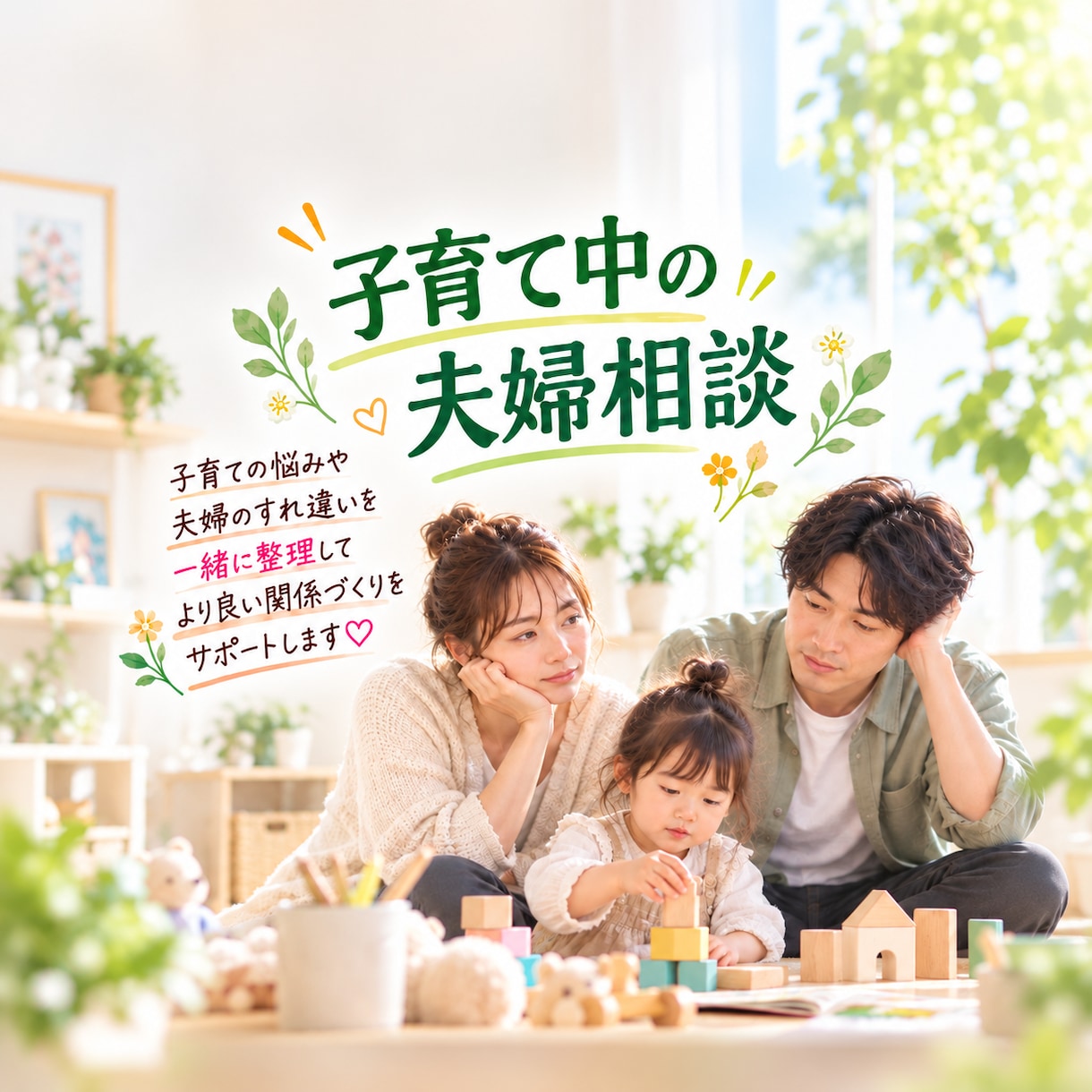 子育て中のパパの悩み、女性目線でお聞きします 2児の母が、妻とのすれ違いや家庭のモヤモヤを紐解きます♡ イメージ1