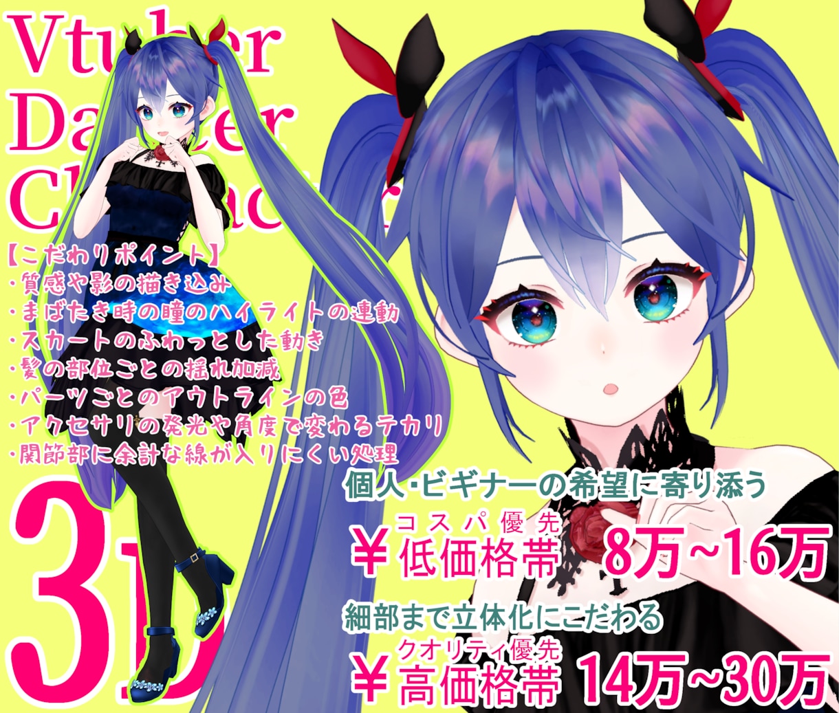 3Dモデル制作【踊る・走る・VTuber】できます 【相談受付中～7月末】・VRoid＋Blenderカスタム イメージ1