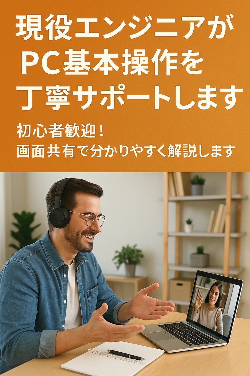 現役エンジニアがPC基本操作を丁寧サポートします 初心者歓迎！画面共有で分かりやすく解説します イメージ1