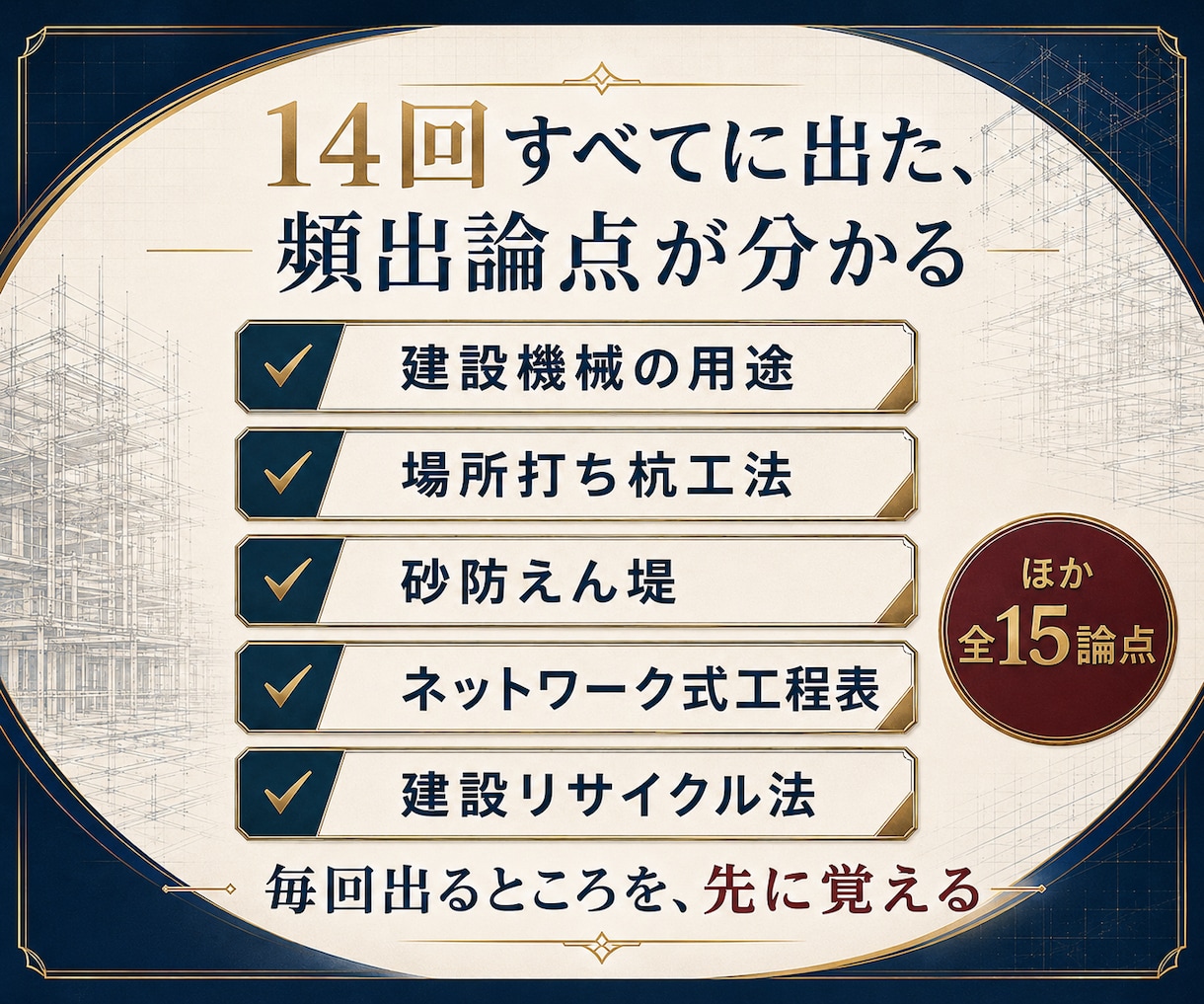 R8二級土木 一次検定（後期）の勉強。半分にします 過去14回・879問分析ノート/R8二級土木（後期）模擬試験 イメージ8
