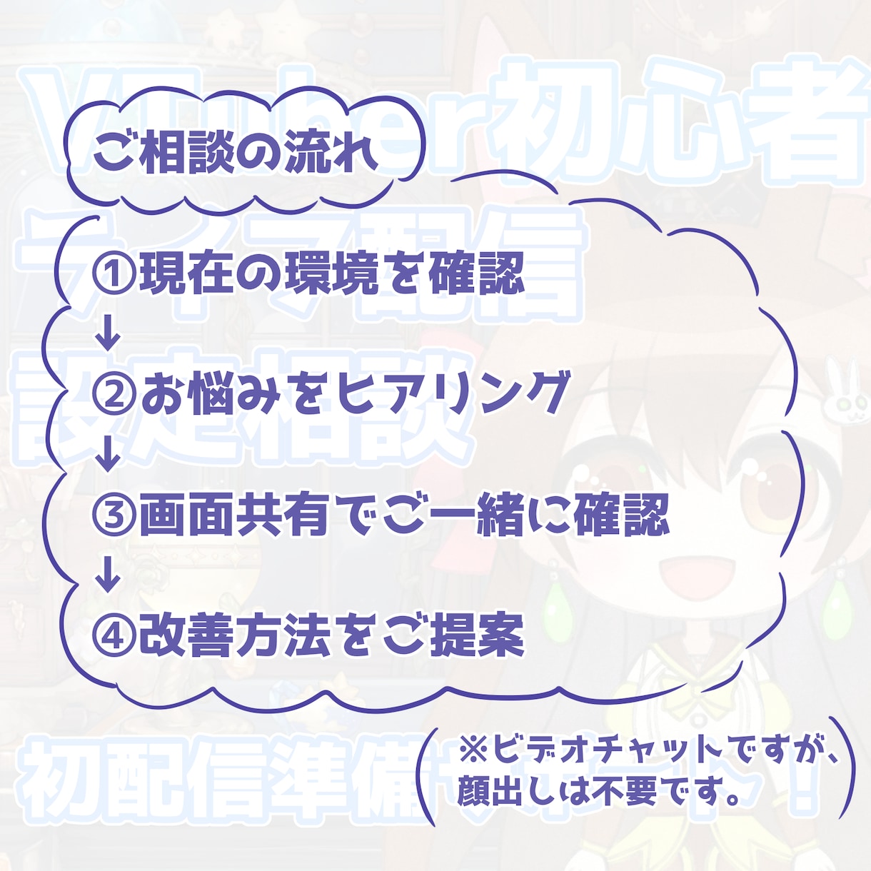 VTuber初心者のライブ配信設定の相談に乗ります OBSなど、初配信に向けた環境づくりのお悩みを解決します！ イメージ3
