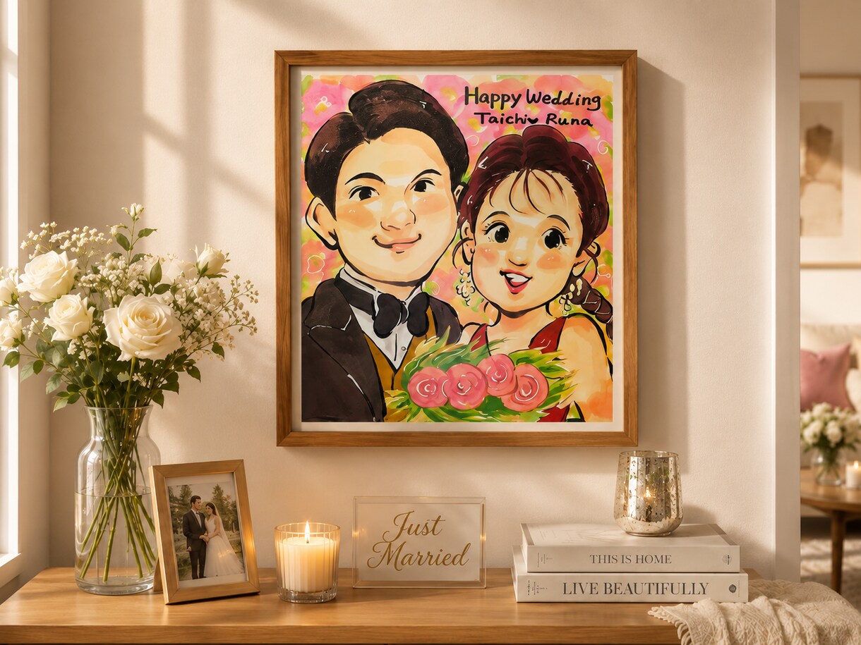 結婚祝い・記念日の似顔絵お描きします ウェルカムボードや大切な人への贈り物におすすめです！ イメージ6