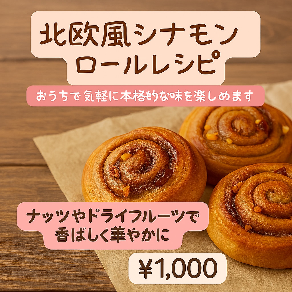 初心者でも安心！北欧風シナモンロールが作れます 初心者でも安心！材料シンプルな北欧風シナモンロール イメージ1
