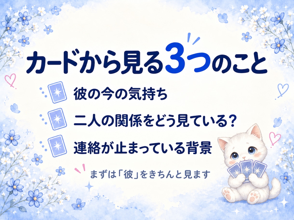 彼の気持ちを占い、恋の迷いを30分お聞きします 鑑定後にチャットで対話｜残った「でも…」も話せます イメージ3