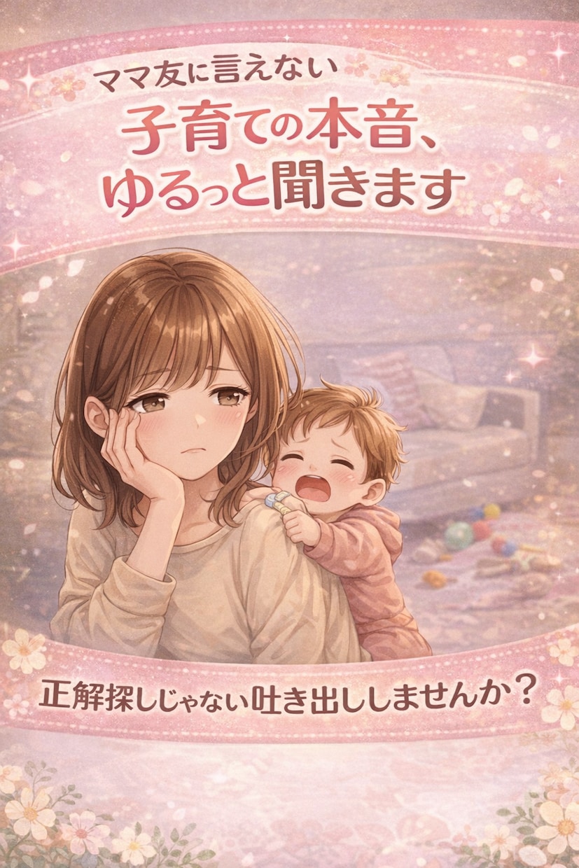 子育てで疲れた気持ちをそのまま聞きます 頑張ってるママの本音、受け止めます イメージ1
