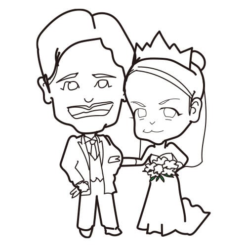 似顔絵ウエディングイラストで一生の思い出にします 使い方自由！ウエルカムボードにLINEスタンプ、アクスタにも イメージ4