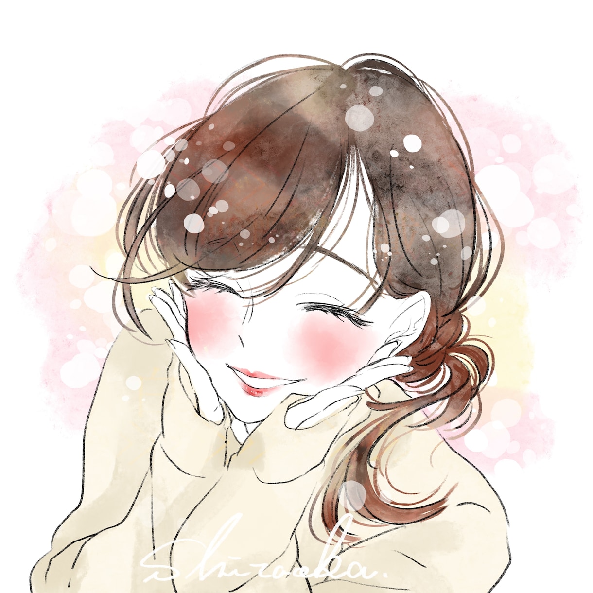 オシャレな水彩風アイコンイラストお描きします やわらかく優しい印象の水彩イラストをSNSアイコンに イメージ6