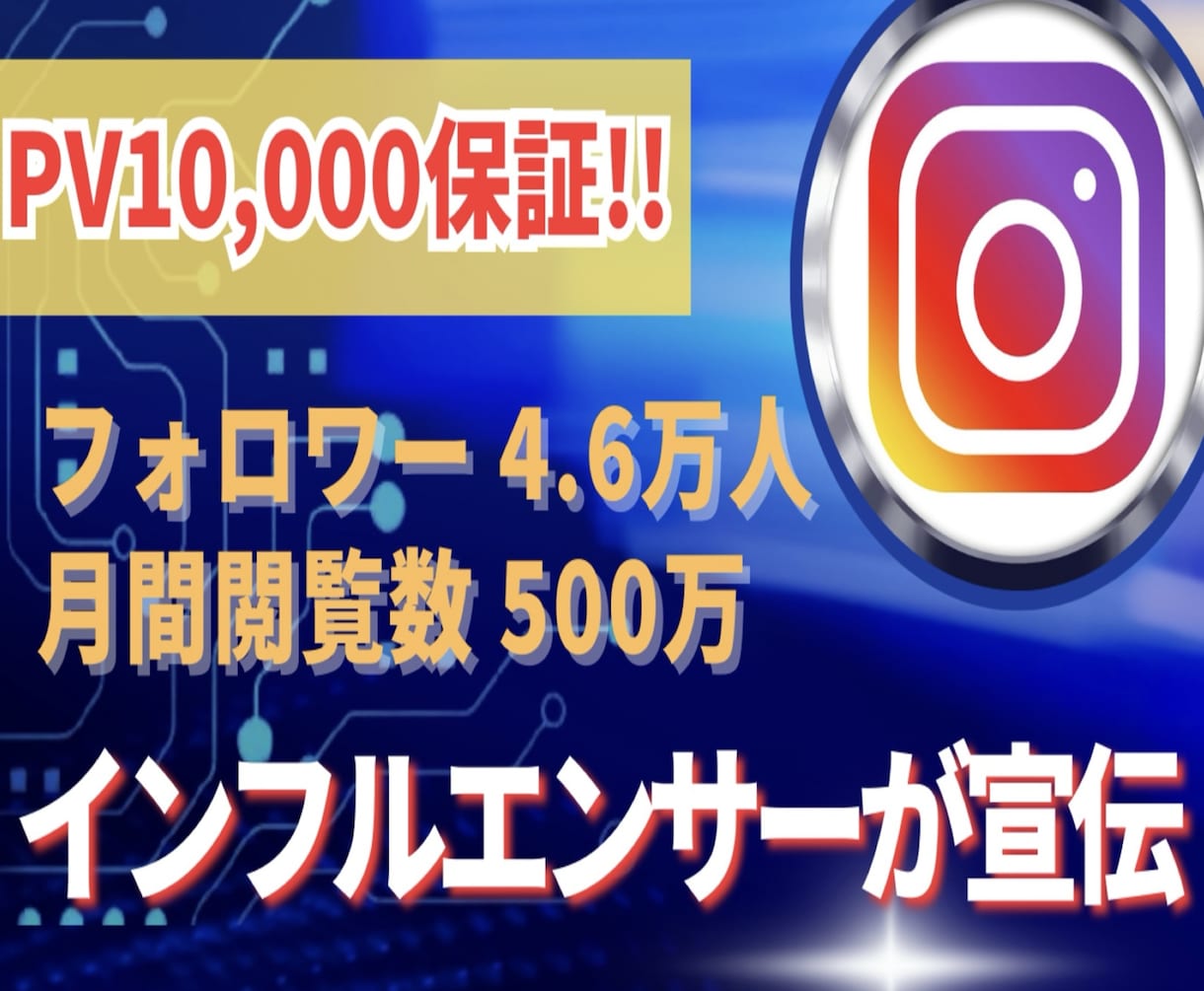 閲覧数10,000保証でインスタPR投稿します フォロワー4.7万&月間PV300万のインフルエンサーが宣伝 イメージ1