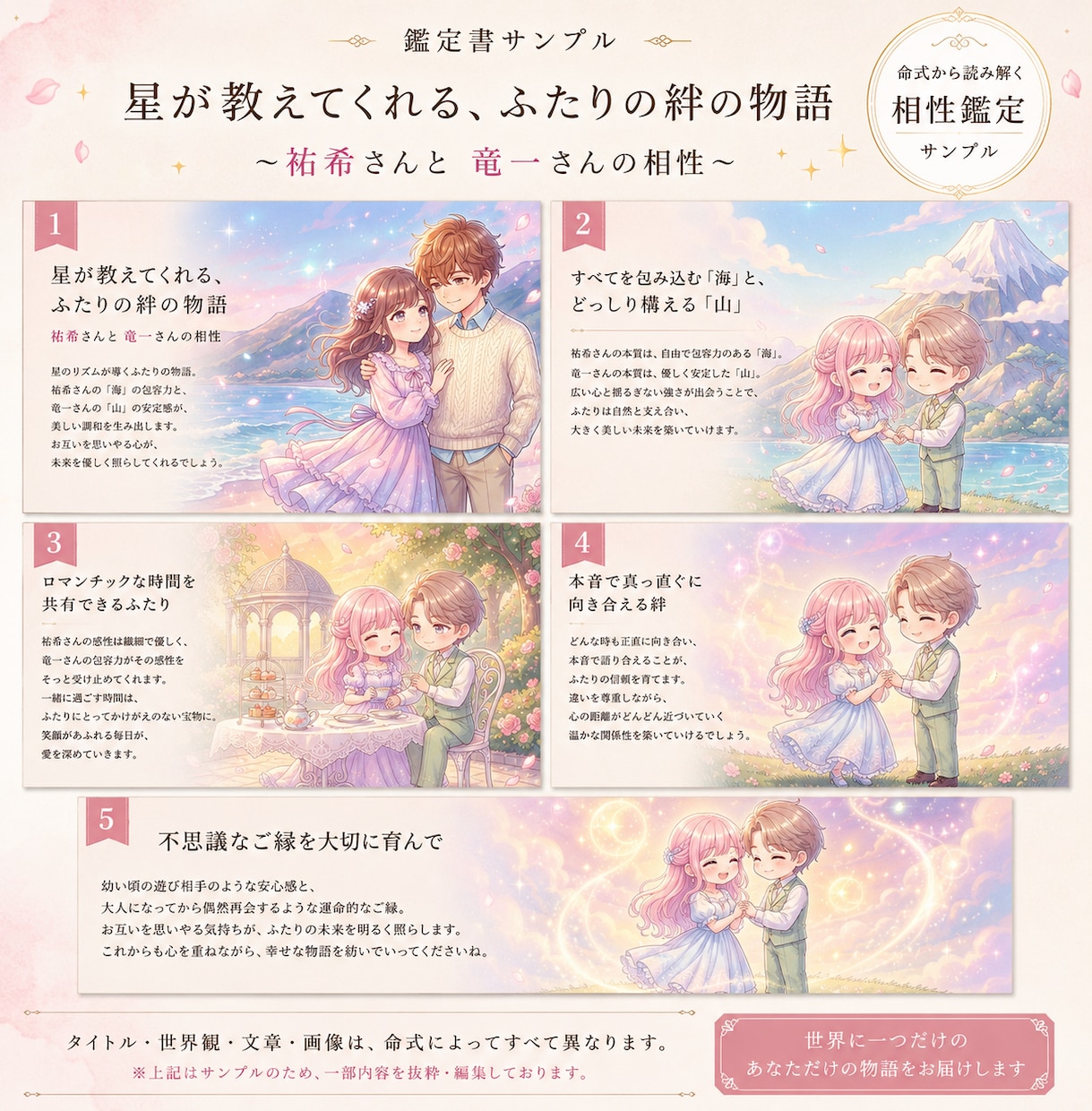 二人の星が紡ぐ相性物語をお届けします 命式から生まれる、二人だけの相性物語 イメージ3