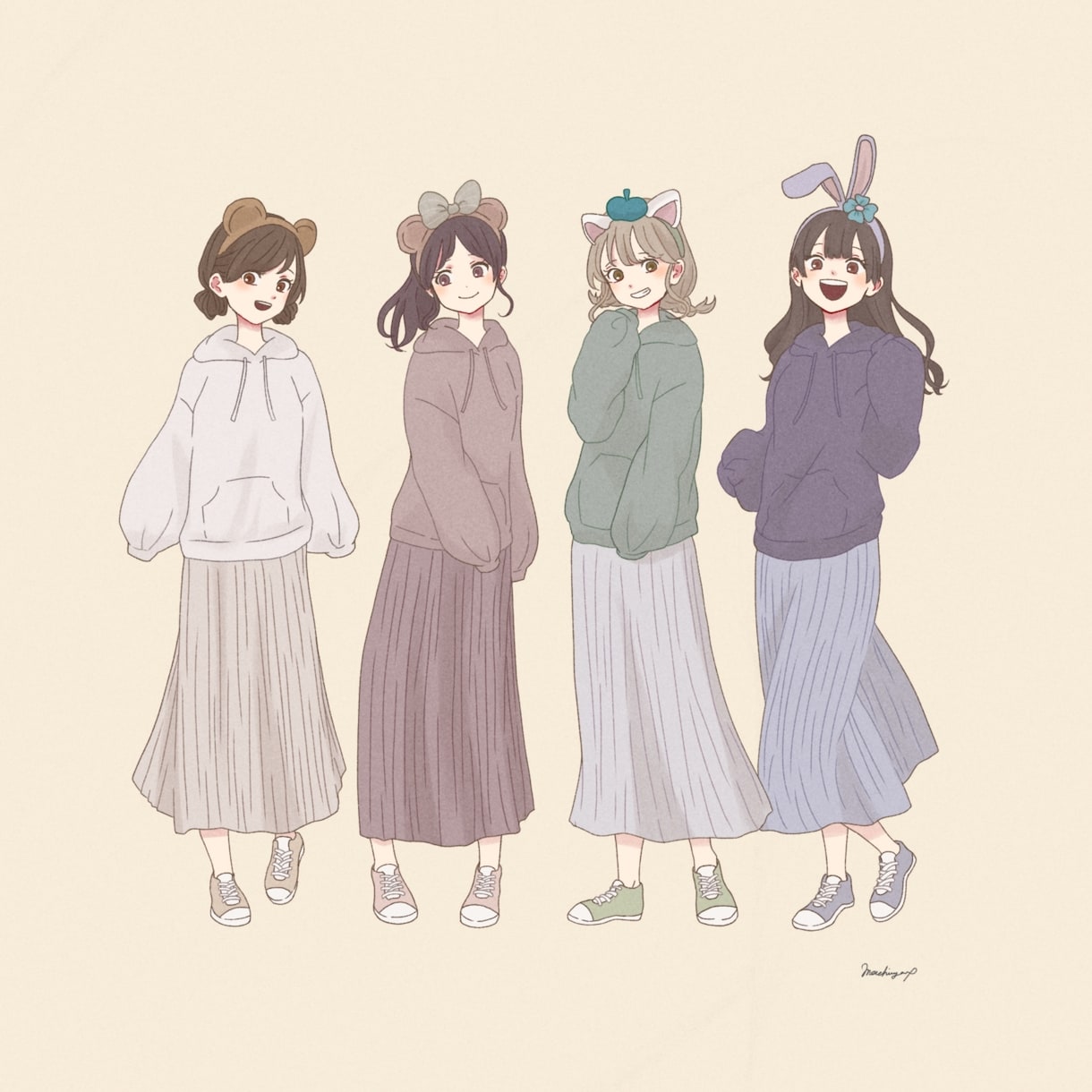 商用利用代込！淡くかわいいイラスト描きます ファッションやモチーフもの、描かせてください❁⃘ イメージ2