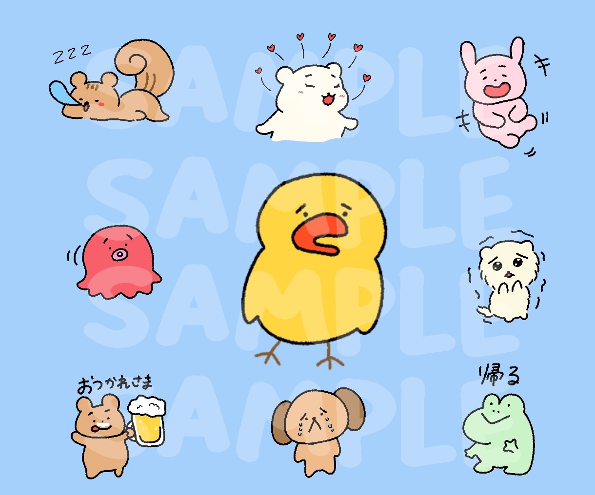 ゆるくてかわいいオリジナルスタンプ作成します ゆるくてかわいい手書きLINEスタンプ イメージ5