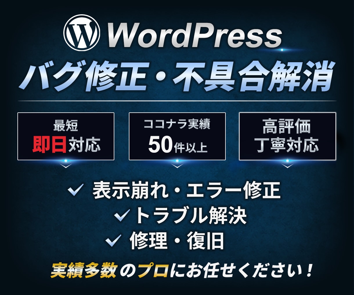サイトの不具合・表示崩れ修正します 原因特定から丁寧にトラブル解決 イメージ1