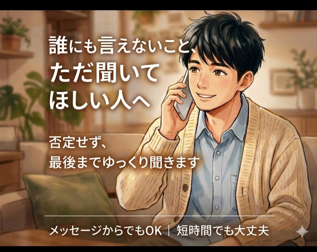 あなたのお話を聞きます のんびりゆるく話しませんか？気軽にどうぞ イメージ1