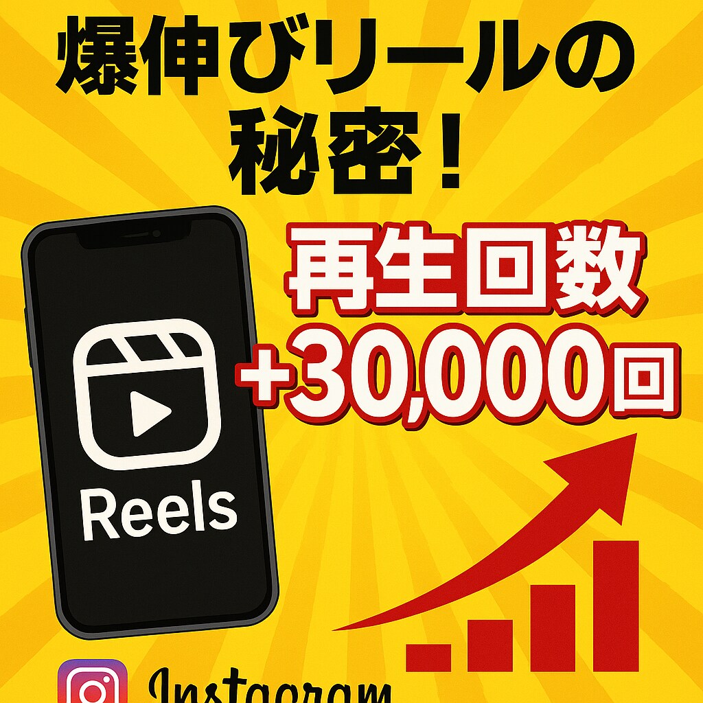インスタリールの再生回数30,000回増やします Instagramのリール再生回数を増やします イメージ1