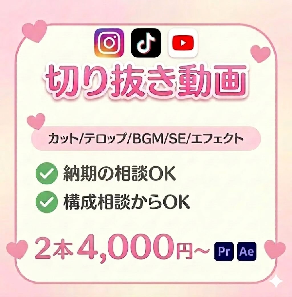 配信者様向け✨short・短編動画作成します ＜お試し格安プラン＞2本まとめて4000円～作成します✨ イメージ1