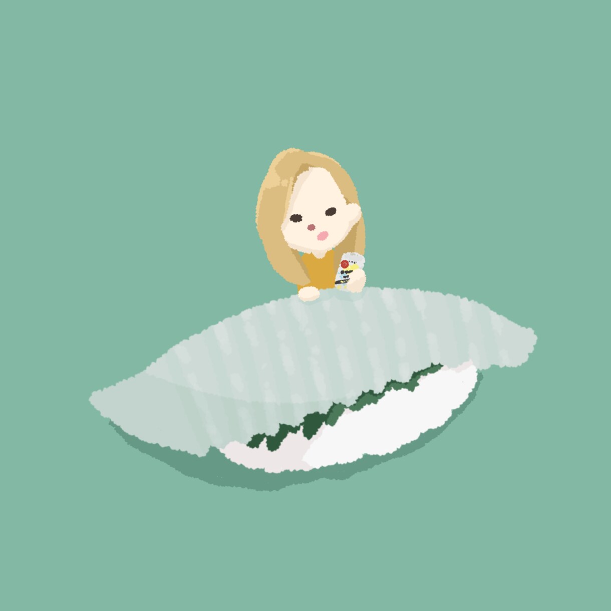 お寿司と自画像のイラスト(アイコン)描きます お好きな食べ物と自分を前面に出した、自分だけのアイコンをˊ˗ イメージ2