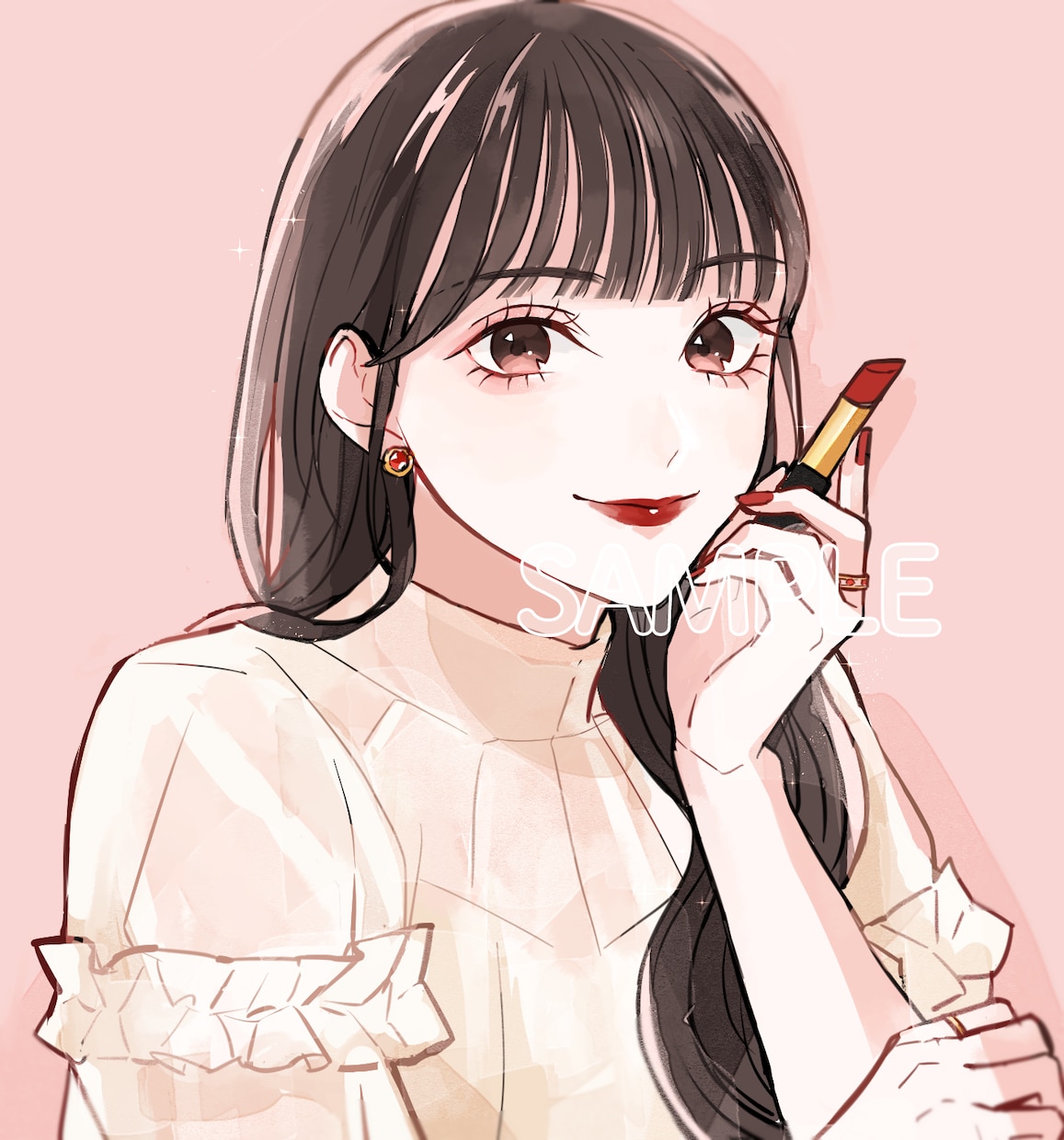 キラキラで透明感のある人物イラストを描きます SNSアイコンにおすすめ！似顔絵も大歓迎です◎ イメージ3