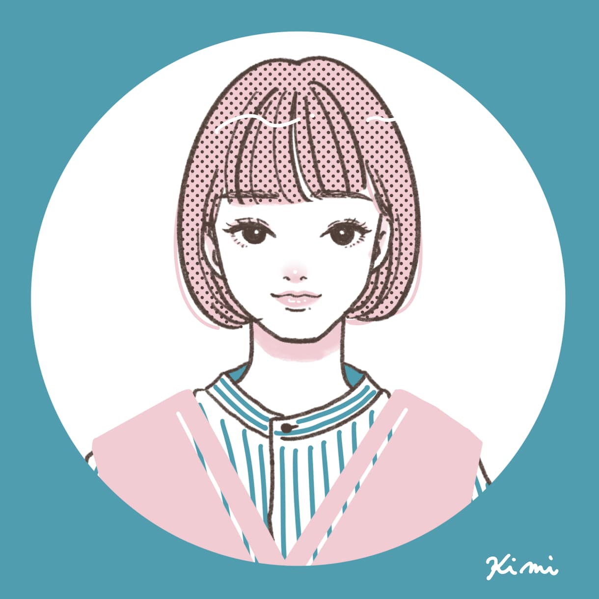 SNS用の似顔絵イラスト描きます エモかわいいタッチと、2色カラーのアイコンイラスト イメージ7