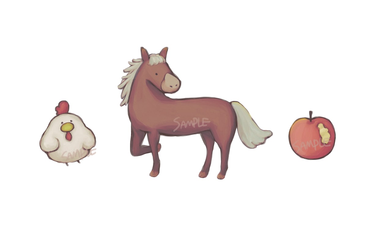 4点セット＋低価格ゆるふわイラスト描きます 修正、商用可。ご要望に合った可愛いふわっとしたイラストを提供 イメージ2