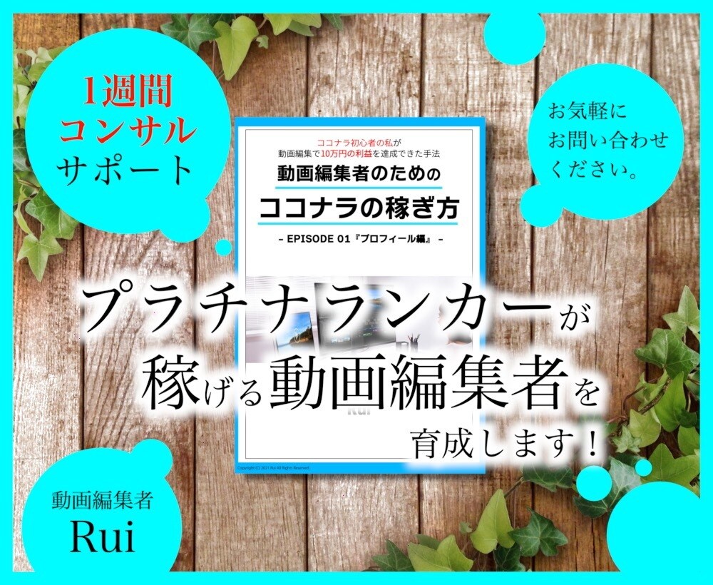 1週間コンサル！売れる動画編集者になる方法教えます 初心者でも実践できる【ココナラノウハウ】で活動をサポート！ イメージ1