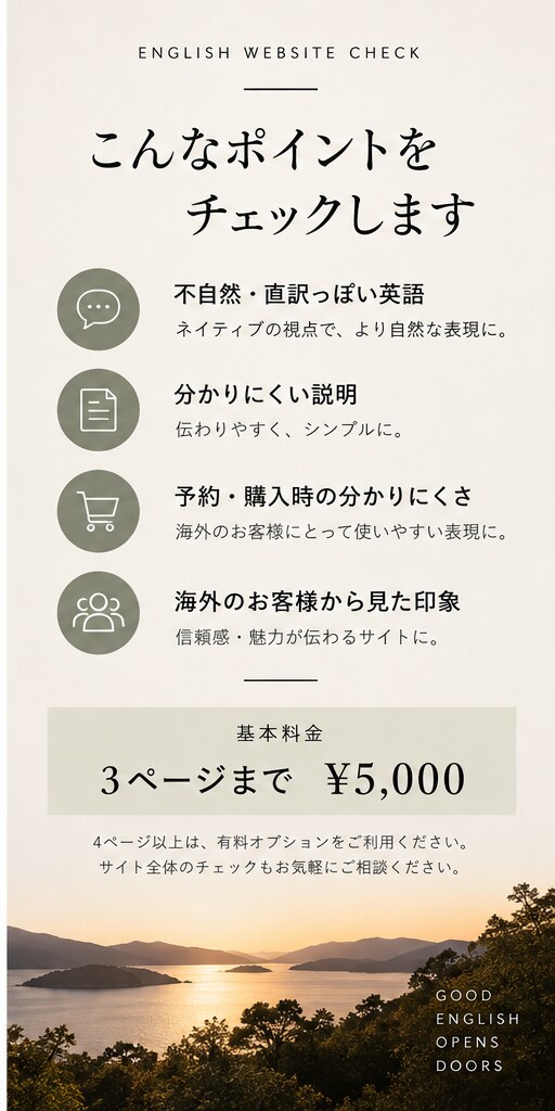 英語サイトを外国人目線でチェックします 英訳済みでも「伝わる」とは限りません イメージ3