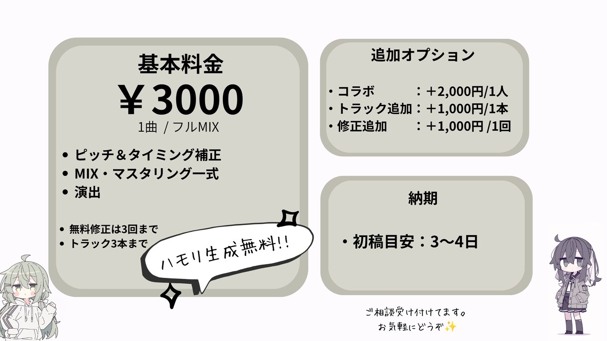 ナチュラル！”歌ってみたのMIX”させて頂きます オケに馴染むナチュラルな仕上がりや声の魅力を引き出します。 イメージ2