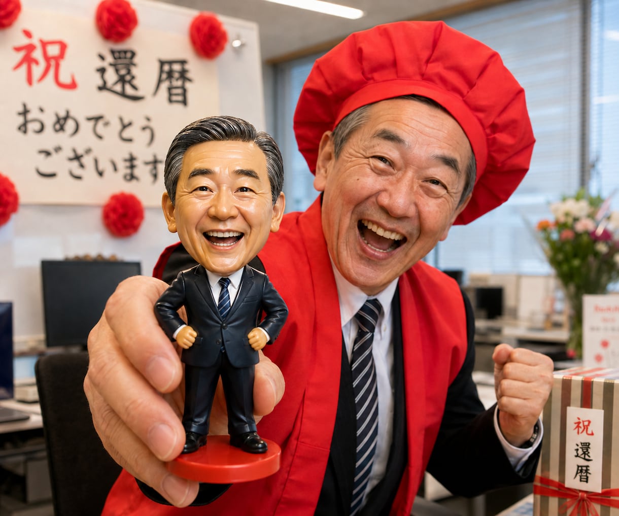 写真からオーダーメイド似顔人形フィギュア作ります 還暦・古希祝い 退職・送別会プレゼントに｜両親・上司への感謝 イメージ1