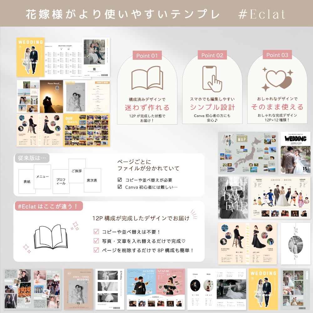 初心者でも安心❂プロフィールブックが簡単に作れます 12パターンの完成済み！写真と文字を替えるだけでプロ級の一冊 イメージ2