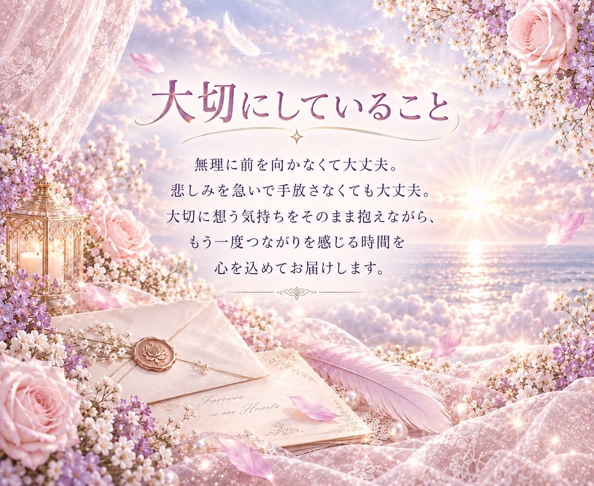 亡くなった方からあなたへの想いを手紙でお伝えします 大切なあの方の想いを、心に寄り添う言葉でお届けします イメージ9