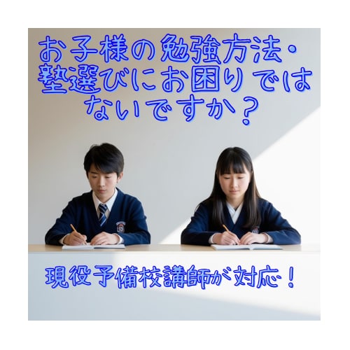 現役予備校講師が【格安で】塾選びの相談のります 学校・塾の先生が本音で教えてくれない内容もお教えします！ イメージ1