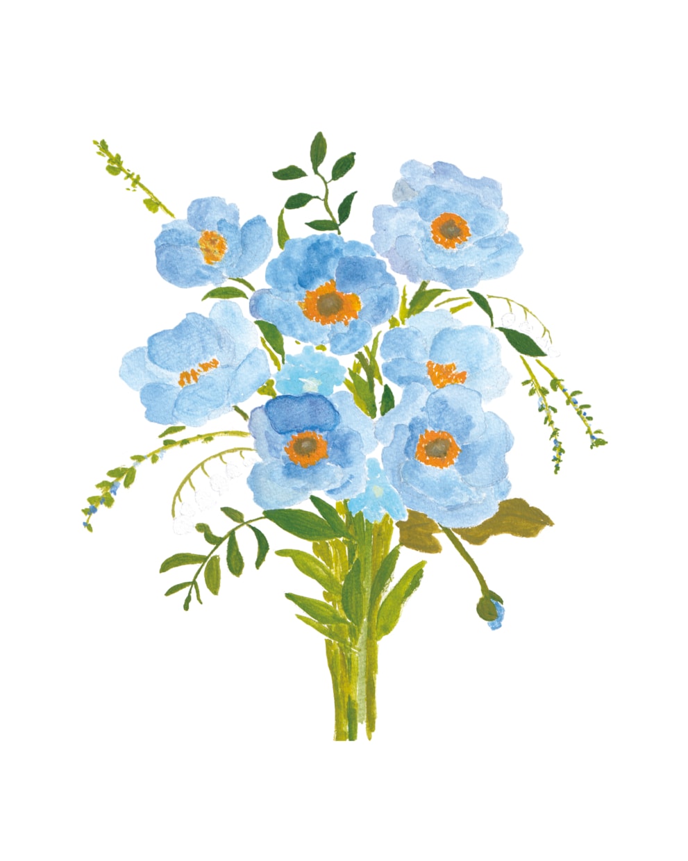 愛らしいお花の絵を描きます 絵の具で描く、繊細でやさしい心温まるお花の絵。 イメージ5