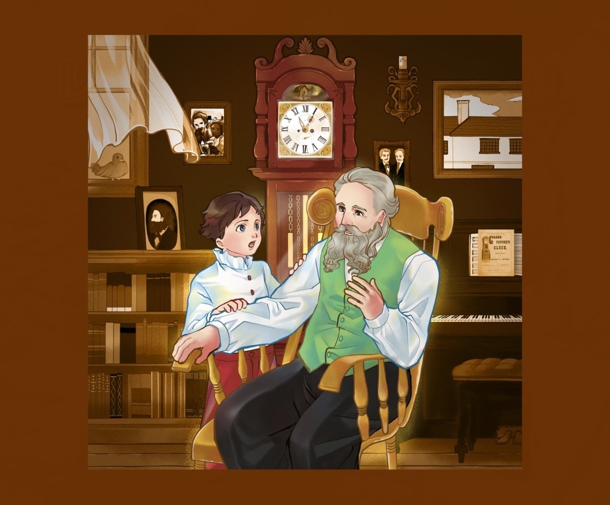 レトロ世界観イラスト制作いたします 洋風の絵本のような物語のある1枚絵を描きます イメージ3