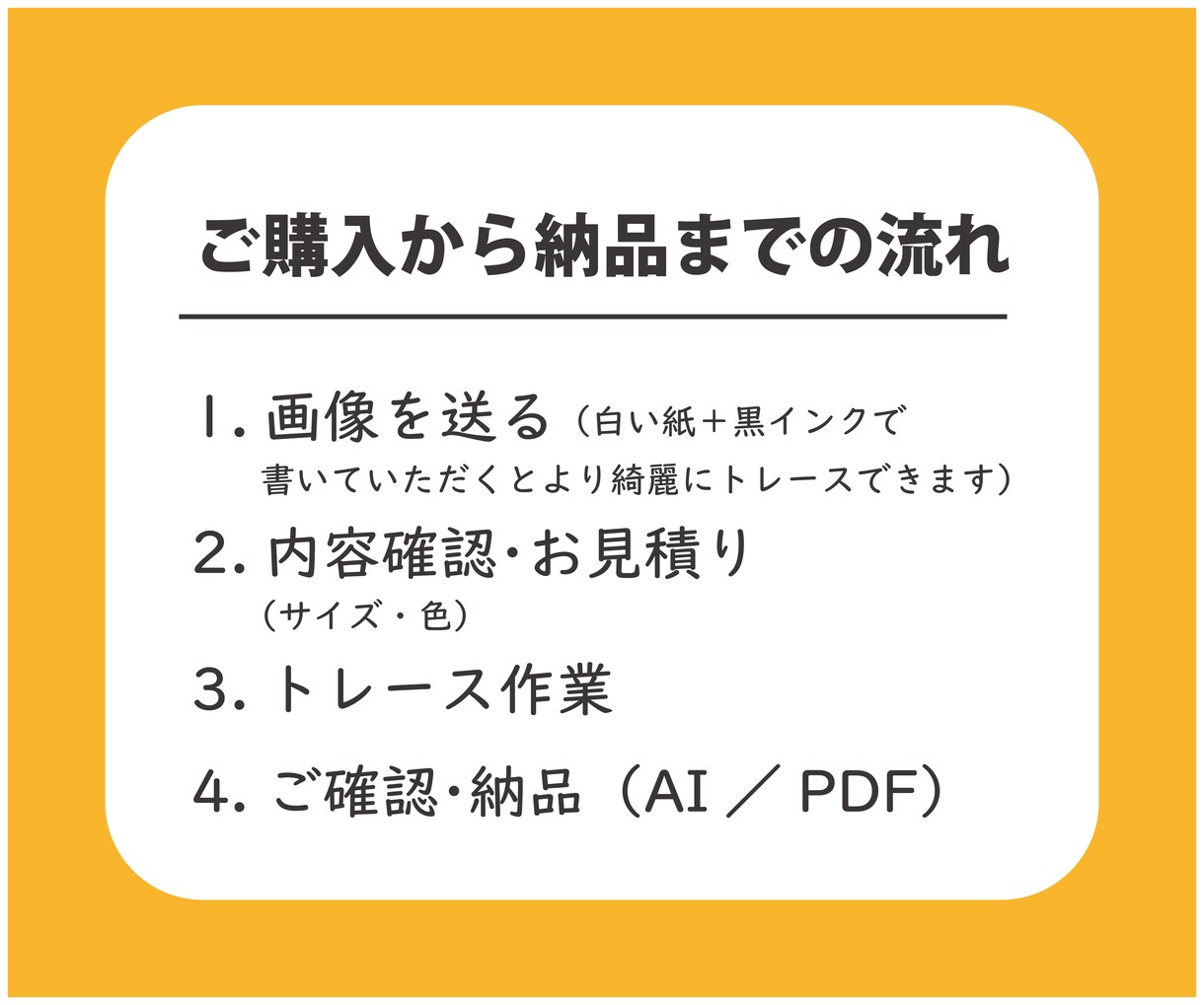 手描きイラストや文字をトレースします アナログのイラストや筆文字をキレイなデータに♪ イメージ2