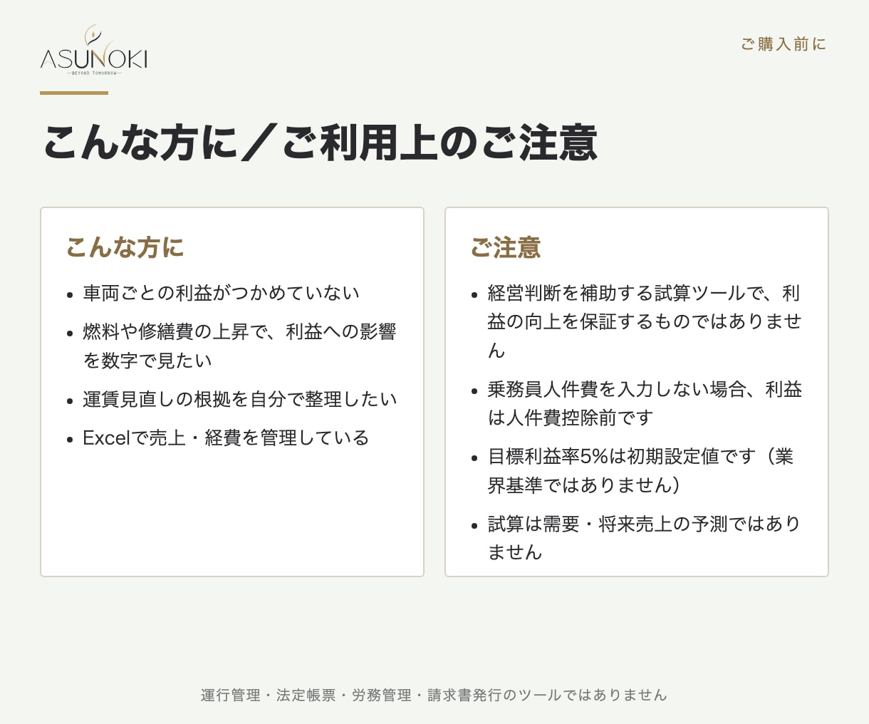 運送業の車両採算と運賃をExcelで見える化します 運送会社の車両別利益と、燃料高騰時の必要売上が分かります イメージ7