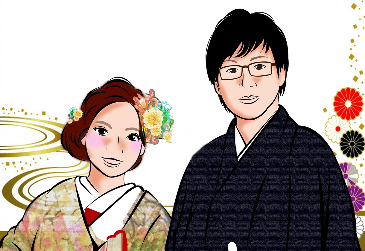 写真をイラスト化します 記念日や送別会、大切な日のお手紙に大切な方の似顔絵を！ イメージ2